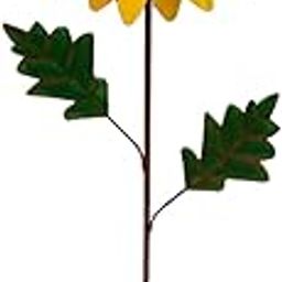 MYADDICTION 3 x Garden Sunflower Sculpture Wind Spinner Ornaments for Backyard Yard Yard-image-21