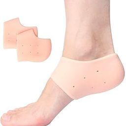 Silicon Heel Pad for Pain Relief - Ankle Support Cushion Socks for Swelling - Heel Protector for Men and Women (New Hf), Peach-52