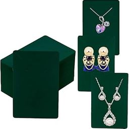 Festiko® Premium Jewellery Display Cards (Dark Green, Pack of 200 Pcs), Premium Jewellery Tags for Earring & Necklace, Rectangle Display Cards For Ornaments-image-25