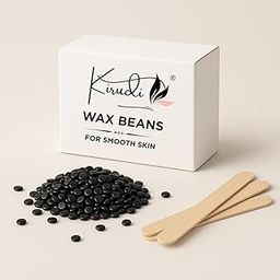 KIRUDI Activated Charcoal Brazilian Hard Wax Beans 100g – Painless Hair Removal for Face, Bikini, Underarms & Body – Deep Cleansing Wax Beads for Women & Men with Wooden Spatula-image-23