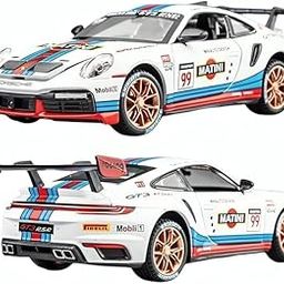 EUPHORIA Rk Toys Porsche 911 GT3 RS RSR Turbo S 1:32 Scale Model Car Exclusive Alloy Metal car Pull Back Die-cast Metal Toy car with Openable Doors Light Music Best Gifts Toys Kids-image-76