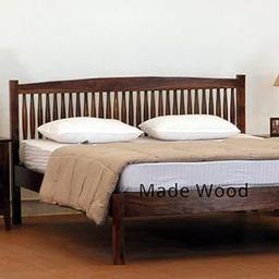 MADE WOOD Pipercrafts Solid Sheesham Wooden King Size Bed, King Size Cot Wooden (Medium Walnut)-image-33