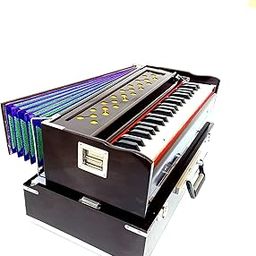 KHALSA MUSICAL Folding Harmonium Super Sound 3.5 Octave 42 Keys With Free Cover Padded & Coupler K.M-24