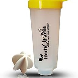HerboFarm Protein Shaker Bottle, 700ml Capacity with Mixer Ball, Food Grade Plastic (Yellow)-10