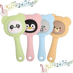 Fimalia Baby Silicone Sound Teether Animal Teething Toys Hand Chewing Soother Toddler for Baby (1pc, Multicolor)-11