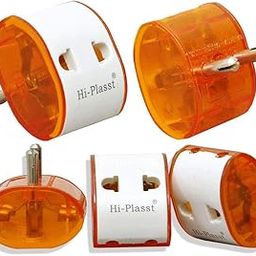Hi-Plasst (Pack of 3) 2-Pin Multiplug & Travel Adapter (USA/UK/Japan/China to India Type D) - 6A Converter Plug for Diwali Lights, Mobile Chargers & Other Small Electronics.-18