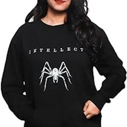 Unisex Intellect Black Sweatshirt, 100% Cotton, M, Glow in Dark, Women's Clothing-picture-47