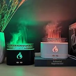 LEMON TREE 230ml Humidifier for room with Remote | Humidifiers for Home, Bedroom, Office, Car & Restaurant | 6 Color Changing LED Projector Light & flame Effect Humidifier | Air Freshener (Black)-picture-10