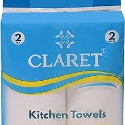 Claret Kitchen Towel Tissue Paper Roll Napkin | Soft & Highly Absorbent | 2 Ply | 60 Pulls Each Roll | Pack of 2 Roll | 60X2 Total 120 Pulls | Ideal For Cleaning Kitchen Accesssories Microwave & OTG-image-8
