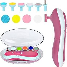 Nutshell Baby Nail Trimmer Electric, Safe Baby Nail File, Baby Nail Clippers with Light and 6 Grinding Pads for Newborn Infant Toddler or Adults Toes and Fingernails (Pink)-image-78