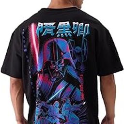Official Star Wars: Dark Lord Mens and Boys Oversized fit Graphic Printed Half Sleeve Cotton Black Color Mens Oversized T-Shirts (225345)-image-65