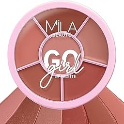 Mila Beaute Go Girl Lip Palette with 6 Pigmented Shades I Creamy Matte Finish I Hydrating Formula of Pomegranate Extract & Hyaluronic Acid I Travel Friendly Lip Palette - SWEARBY NUDES & BROWNS-image-2