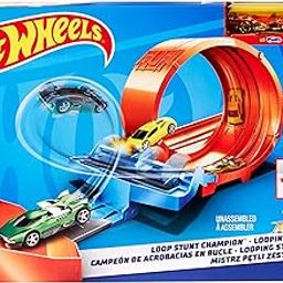 Hot Wheels® Loop Stunt Champion™ Track Set with Dual-Track Loop, Dual Launch, Spring Ramp & 1 Car for Kids 4 Years Old & Older-4