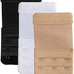 Bra Extender 3-Hook, Pack of 3, Comfortable Stretchy Bra Extension Strap (Black, White, Nude)-image-68