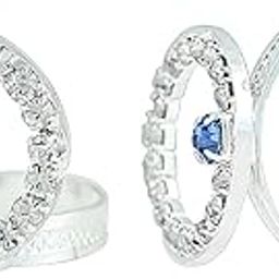 Missmister Silver plated Round Disc shape design White and Ink Blue CZ Adjustable Toe ring for Women (MM2219TRRM)-image-57