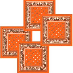Unisex Cotton Bandana/Head Wrap/Wristband/Face Cover/Handkerchief For Men And Women (50CM X 50CM_Pack of 4)-picture-4