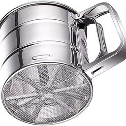Veloxi Flour Sifter for Baking Atta chhani Hand Press Design Stainless Steel Flour Sifter Corrosion Resistant Large Capacity Flour Sieve Cup for Sugar Flour and Coffee Powder | Atta Chalni-0
