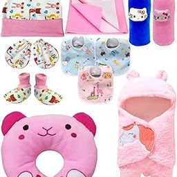 First Kick New Born Baby Gift Set Combo Pack for Baby Boys and Baby Girls Pack of 11 Pcs Unicorn Pink-image-89