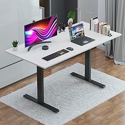 JIN OFFICE Electric Height Adjustable Desk | 100 Kg Weight Capacity,3 Year Warranty| Sit Stand Desk| 3 Memory Preset | Black Frame with White Top 1500 X 750 mm/25MM Thickness, Steel, Matte Finish-image-23