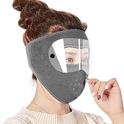 Windproof Face Mask and Eye Protector Warm Mask for Men Women with Hd Goggles Face Full Cover Face Mask Winter Bicycle Washable Fleece face mask Eye Protect Snow Trapper Cap (1 pcs)-image-19