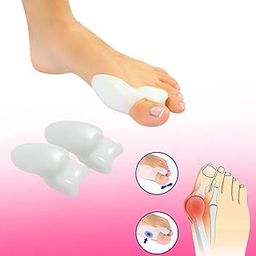 Silicone Toe Separator | Gel Toe Spacers Protectors Correctors | Hallux Valgus Bunion Guard | Treatment Orthopedic Brace Pair | White | Set of 1-image-46
