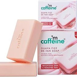 mCaffeine Brightening Tan Removal Soap - 1% Kojic Acid & Glutathione -Pack of 3x100g | Niacinamide, Glycolic Acid - Reduce Dark Spots | Tangy Guava Perfumed Bar | Moisturizing Bath Soap for Women, Men-17