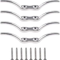 UJEAVETTE 4 Pieces Rope Cleats with Screws Flagpole Cleat Hook for Kayak Yacht Ceiling-image-55