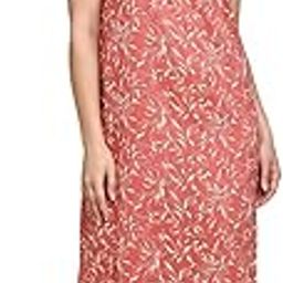 Women's Viscose Maxi Printed V-Neck Short Sleeves Night Dress-image-1