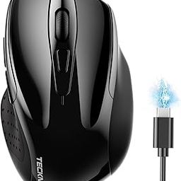 TECKNET Wireless Mouse (BT5.0/3.0 & 2.4G) Rechargeable 4800 DPI Silent USB A & Bluetooth Mouse 6 Buttons, Wide Compatibility - Black-picture-7
