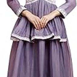 Womens' Shimmer Jari Embroidery Work Aliyacut Long Gown(M-2492 Purple)-picture-54
