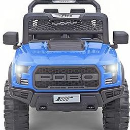 Little Rides Ride on Jeep,12V 4.5AH Big Battery Cars for Kids with Remote,Electric Car with 3 Speeds,LED Lights, Bluetooth & Music Kids to Drive 2 to 8 Years Boys Girls - (Blue)-13