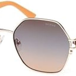 sunglasses| 100% UV protected | Gradient | Full Rim | Hexagon | Women | Large | Shiny Light Gold Alloy Metal Frame | Smoke Gradient Lens-image-19