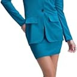 Women's Co-ord Set Lycra Long Sleeve Blazer Inner Crop Top and Skirt Set | Top and Bottom Set-28