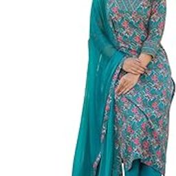 Women's Printed Round Neck Kurta with Pant & Dupatta | Kurti Pant Set with Dupatta | Kurti Set for Woman-image-93