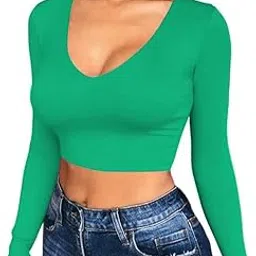 the blazze Women's Cotton Stretchable V Neck Full | Long Sleeve Regular Fit Readymade Saree Choli Blouses for Girls L2647-picture-10