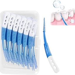 60Pcs Interdental Brush for Teeth, Soft Dental Floss, Teeth Cleaning Tools for Braces and Dental Devices, Portable Blue Interdental Brushes for Travel-15