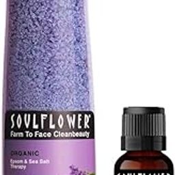Soulflower Lavender Bath Salt for Body & Foot Spa Eucalyptus Essential Oil for Hair Growth-image-61
