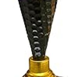 Crystal Diamond Trophy || 14 inches|| Black Metal Cone with Gold Accents, Logo Printing, Writings & Customisation Available-image-40
