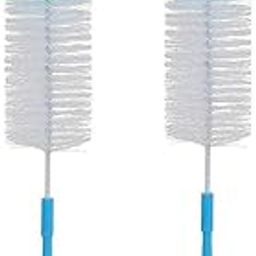 Long Handle Bottle Cleaning Brush, Nylon Bristles, Blue and White, Pack of (2)-image-20
