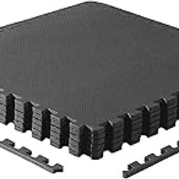 CAP Barbell 1/2-Inch Interlocking EVA Foam Exercise Puzzle Mats - 1 Pack | 24" x 24" x 1/2" | T Pattern - Black-image-55