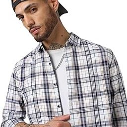 Mens Multicolor Checked Shirt | 100% Cotton, Soft & Comfortable Fabric | Full Sleeve, Collar Neck, Relaxed Fit | Casual Wear, Versatile & Fashion-Forward Design-image-8