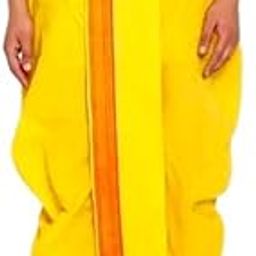 Mens Silk Blend Dhoti - Comfort & Elastic,Classic Design,Free Size (Ready-to-wear-Dhoti)-27