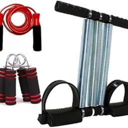 Exercise Like Speed Training, Jumping, Spring Tummy Trimmer Solid Chrome Stainless Steel Fit all Body types (BLACK, Twister & Pull Up Bands & Swet Belt (PACK OF 3))-image-75