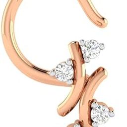 18KT Rose Gold and Diamond Nose Ring for Women-image-44