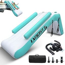 Pontoon Waterfall Slide, Inflatable Water Slide, Slide Island Inflatable Boat Slide for Adults and Kids-picture-23