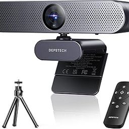 Webcam 4K, DEPSTECH DW50 Webcam with Remote, Sony Sensor Computer Camera with Mic, Noise-Canceling, Auto-Focus, Low Light Correction, Privacy Cover, Ideal for Streaming,Teams,OBS,PC,Laptop and Desktop-24