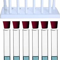 VVS Borosilicate Glass Test Tube, (Polypropylene Tast tube stand-1) with Rubber Cork Stoppers - Set of-13 (6 test tube, 6 cork) (15x125) For Lab Laboratory, School, College And Professional use-11