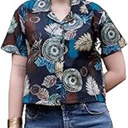 Women's Waffle (Cotton) Button Down Cropped Sexy Cap Raglan Sleeve Shining Top Club Party Disco T-Shirt for Women Stylish, Festival wear, Tops-image-1