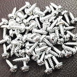Tia Screws for Fitting Hardware, Matching Finish for Furniture, DIY and Hobby Works (50Pcs, Silver 5x12mm)-image-82
