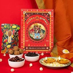 Shubh Diwali Gift Hamper, Value Pack, Bhai dooj gift for brother and sister, Coconut Ladoo, Diya, Meetha Paan, Diwali gifts for family and friends, Diwali gift hampers, Corporate gifts for employees, Diwali Decor, Sweets Indian Mithai-12